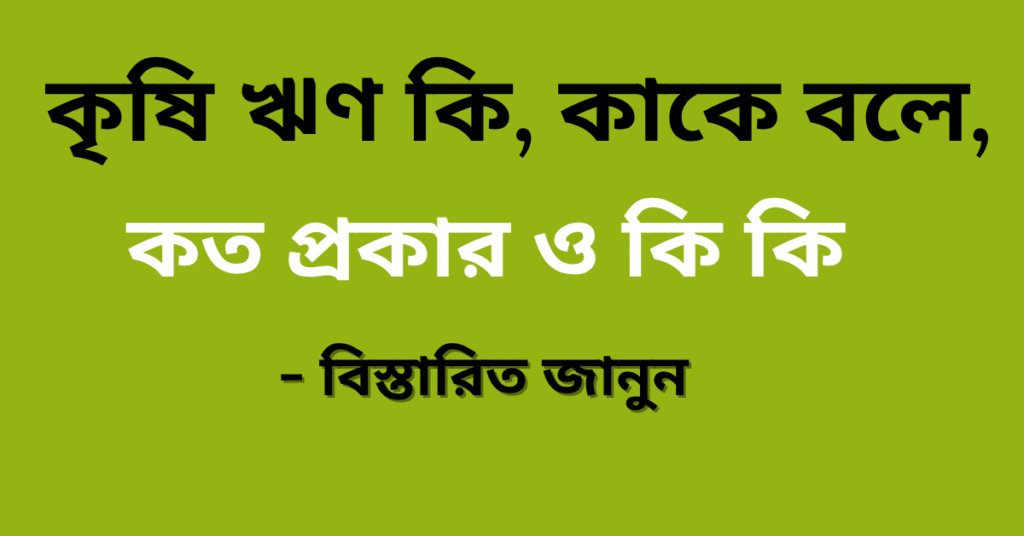 কৃষি ঋণ