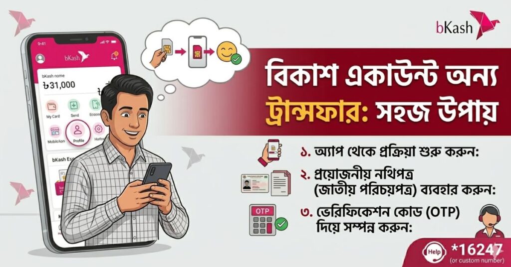 বিকাশ একাউন্ট অন্য সিমে ট্রান্সফার