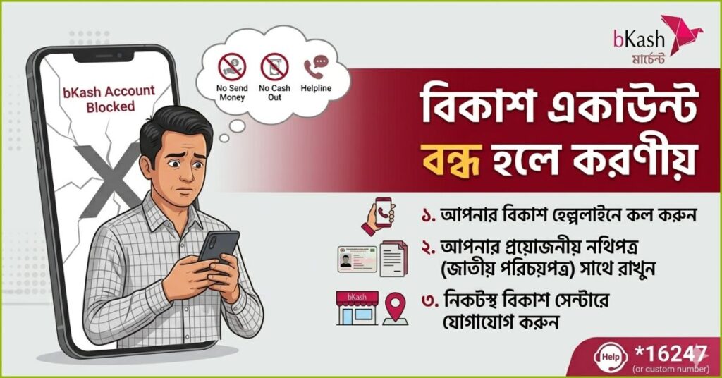 বিকাশ একাউন্ট বন্ধ হলে করনীয়